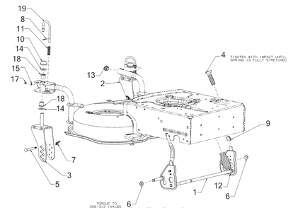 Deck Lift Diagram and Parts List for CC600 (12ACW62R709)(2017) Cub Cadet Lawn Mower
